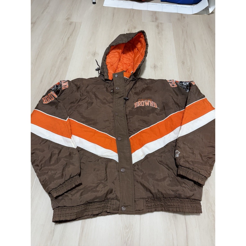 Vintage Cleveland Browns Starter Pro Line Jacket Men's Size M Brown Orange 90s